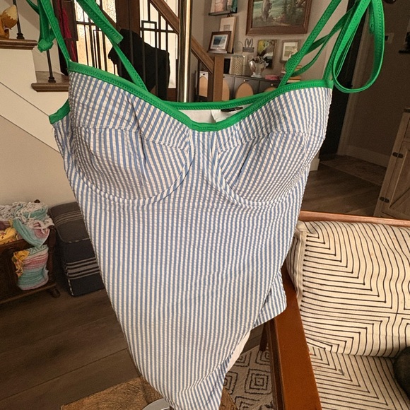 J. Crew Other - J. Crew Green and White Top